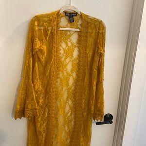 Polly & Esther lace yellow cardigan
